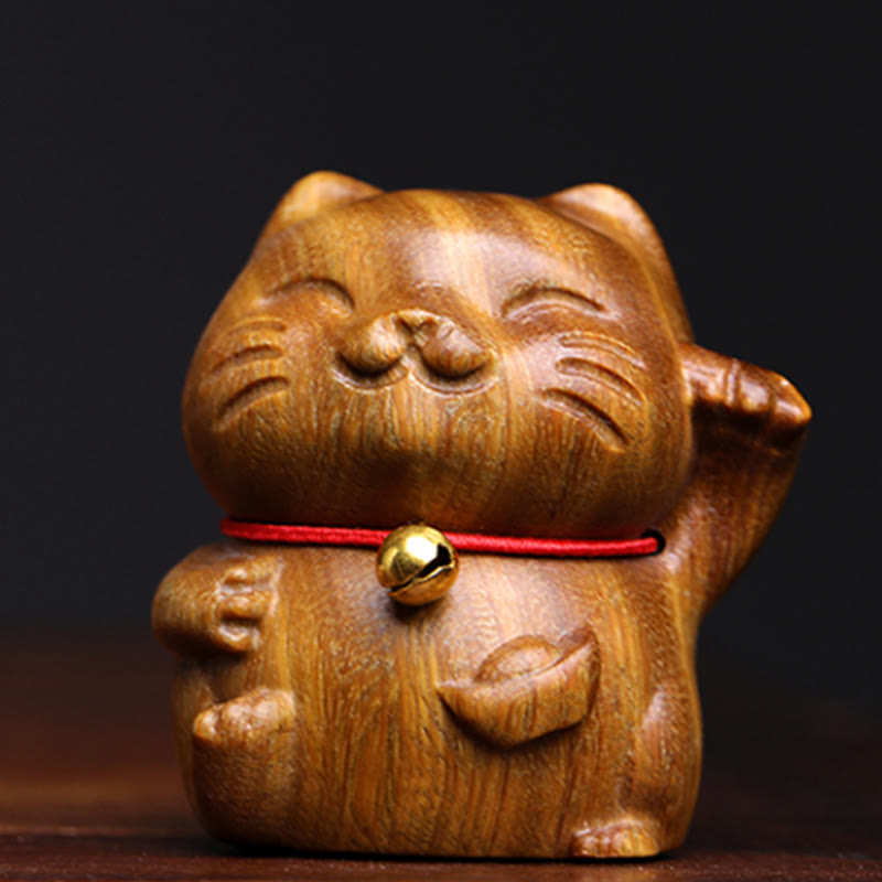 Buddha Stones緑 白檀 小型 かわいい 招き猫 平和 飾り - image 4