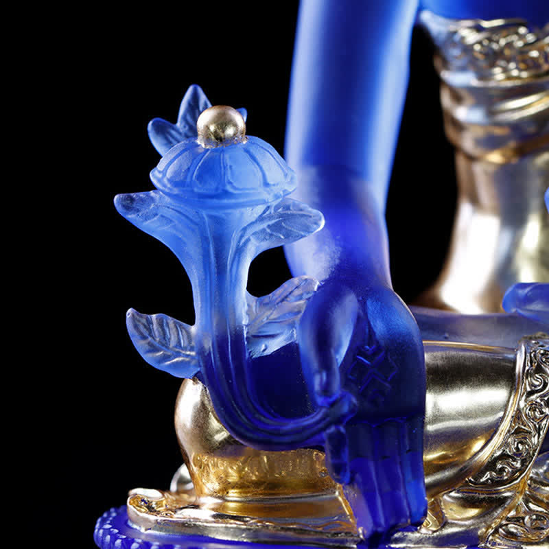 Buddha Stones薬師如来 手作り 瑠璃水晶 芸術作品 慈悲の像 自宅 オフィス 供物 装飾