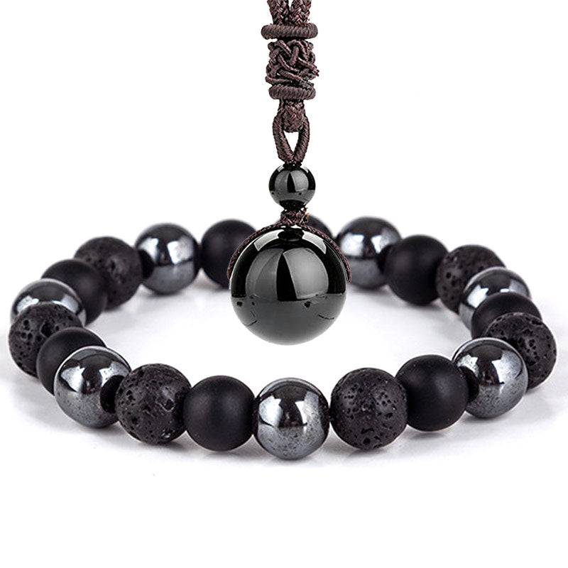 Buddha Stonesチベットタイガーアイブレスレットネックレスセット
