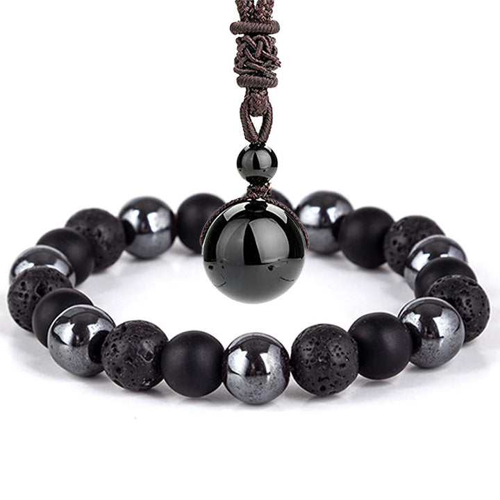 Buddha Stonesチベットタイガーアイブレスレットネックレスセット