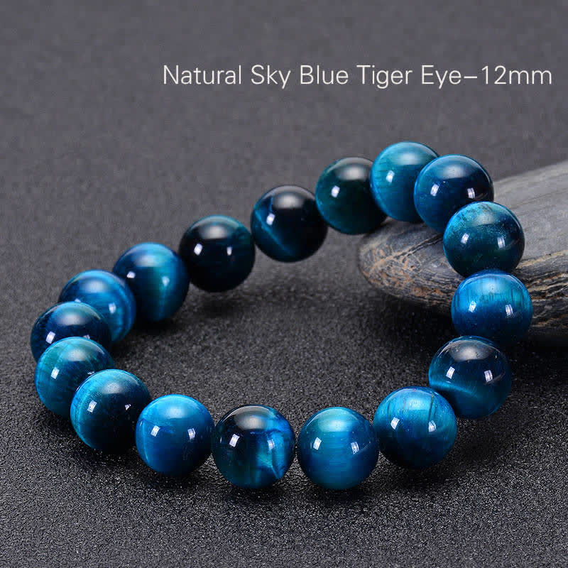 Buddha Stonesブルータイガーアイ守護ブレスレット - 0.47インチ（12mm） - image 9