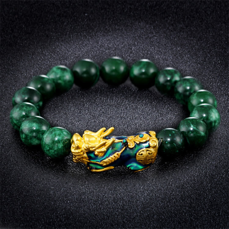 Buddha Stones翡翠PiXiu守護ブレスレット