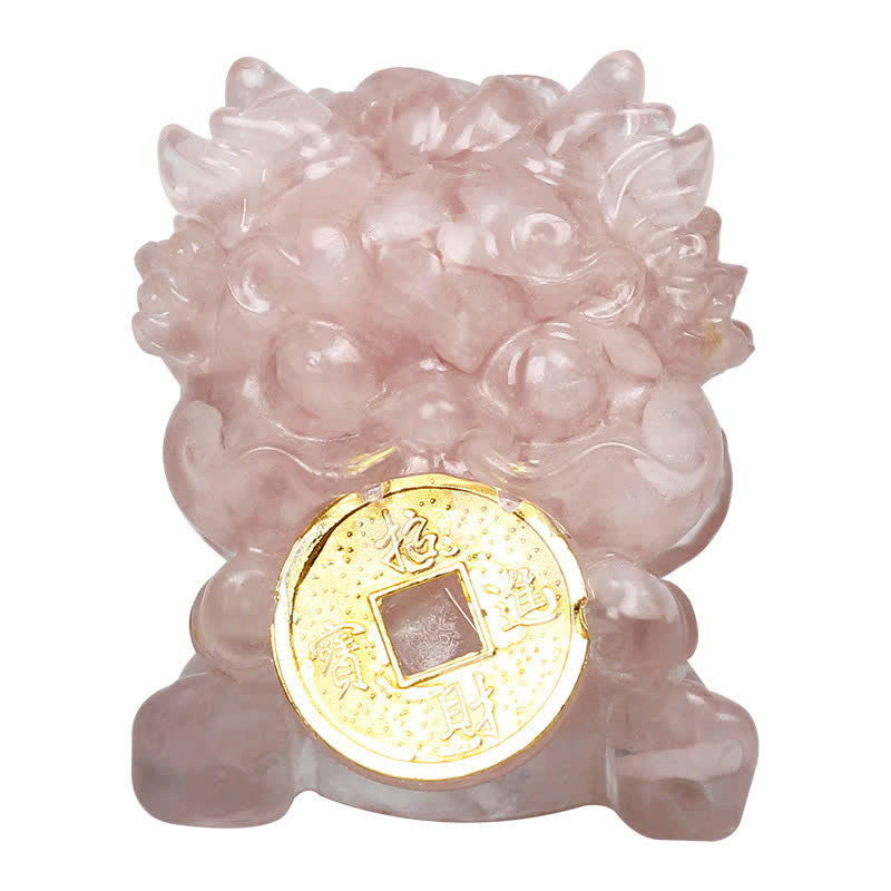 Buddha Stones手作り かわいい 貔貅 金貨 クリスタル 風水 エネルギー 富 幸運 家の装飾
