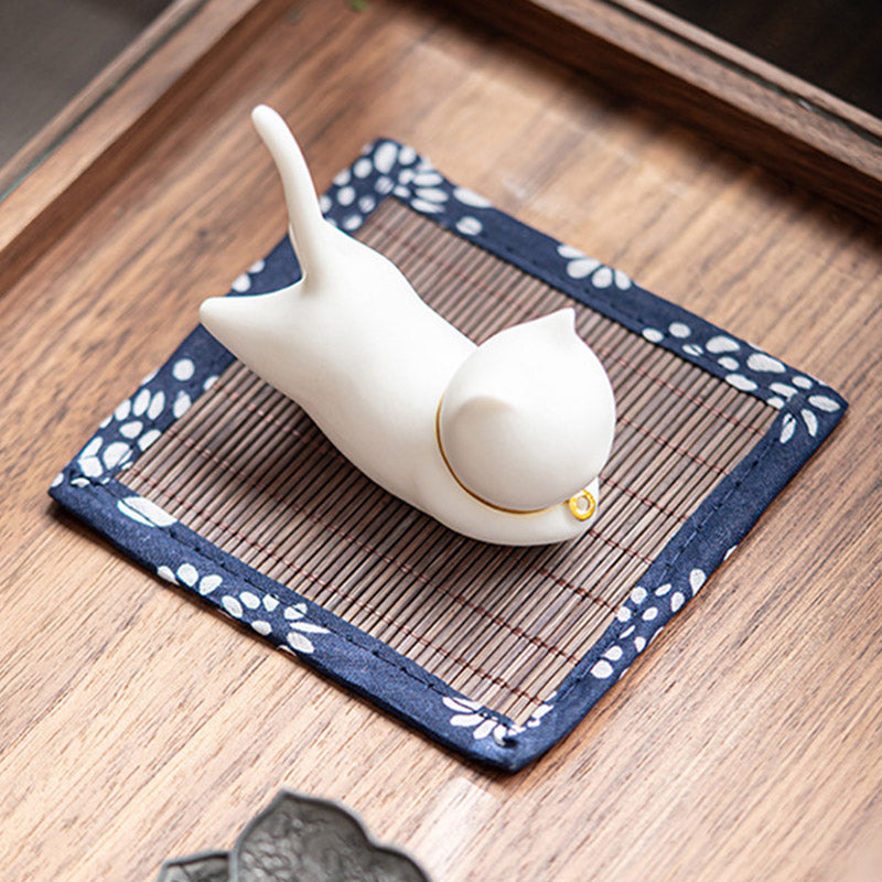 愛らしい猫パンダの陶器製祝福香炉飾り - image 4