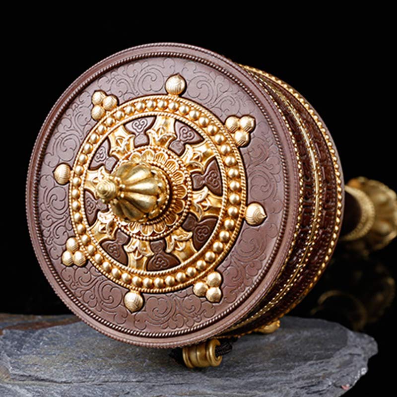 Buddha Stones チベットの祈祷ホイール六つの真理の言葉 銅製天秤装飾 - image 1