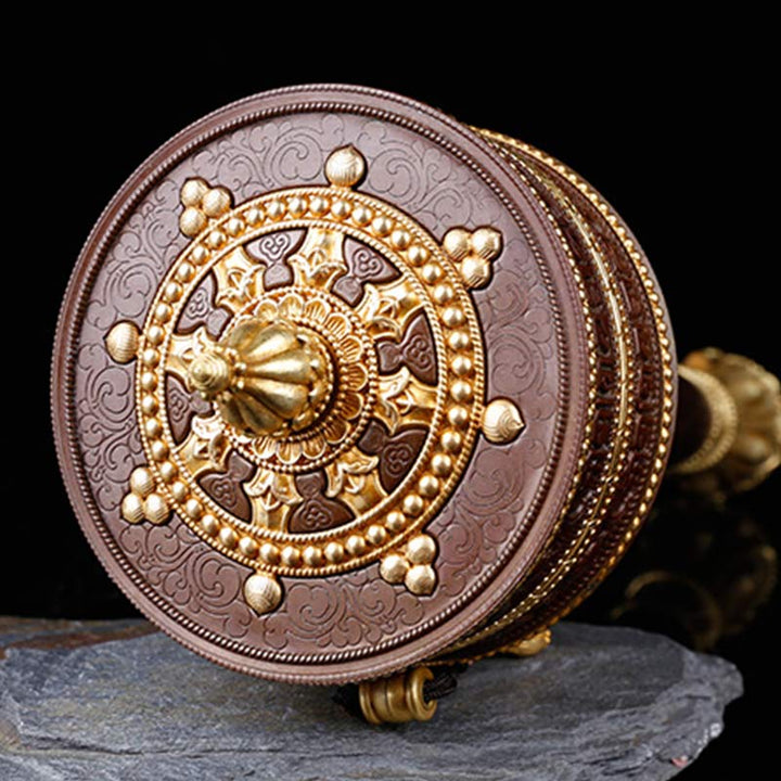 Buddha Stones チベットの祈祷ホイール六つの真理の言葉 銅製天秤装飾 - image 1