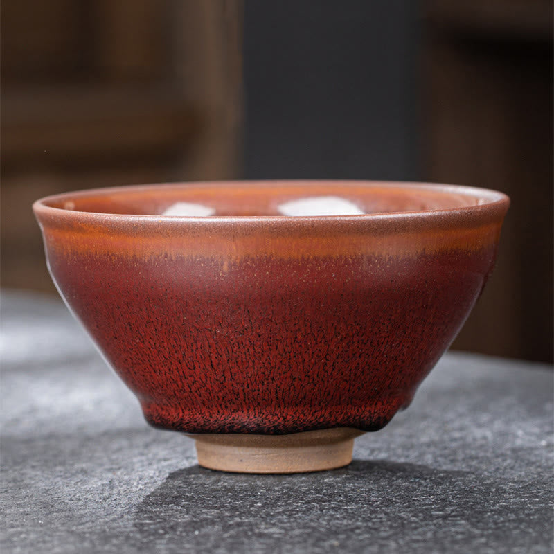 Buddha Stonesヴィンテージレッドブラウン中国Jianzhan磁器ティーカップカンフーティーカップ