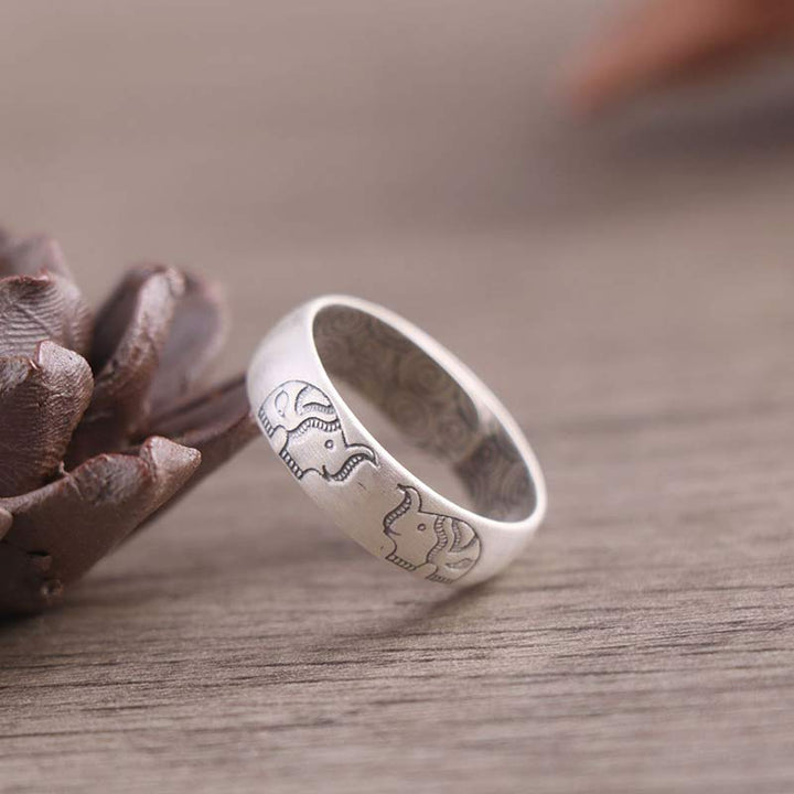 Buddha Stones999 スターリングシルバー 蓮の象 六つの真実の言葉 祝福リング - image 7