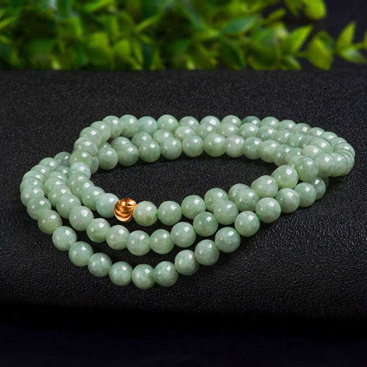 108個のビーズの翡翠の幸運のブレスレットのMala