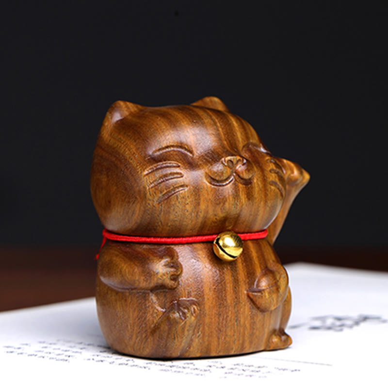 Buddha Stones緑 白檀 小型 かわいい 招き猫 平和 飾り - image 11