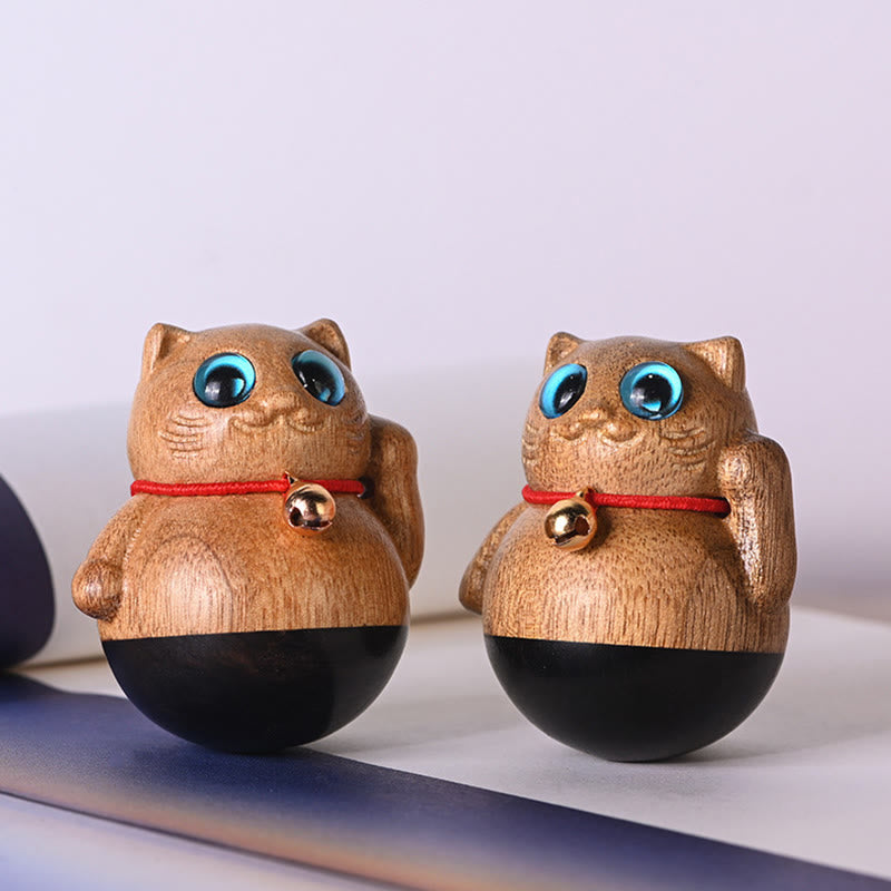 Buddha Stonesミニ招き猫子猫フィービー・ジェンナン木製祝福飾り - image 5