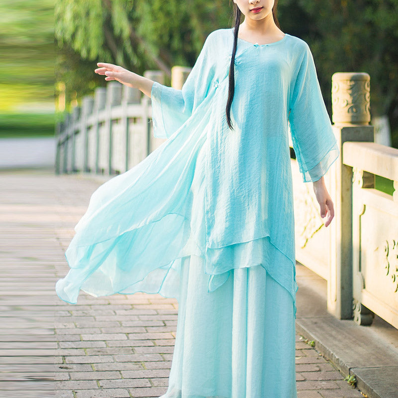 Buddha Stones3点セット ヨガ シフォン 服 ユニフォーム 瞑想 禅 練習 レディース セット - image 19