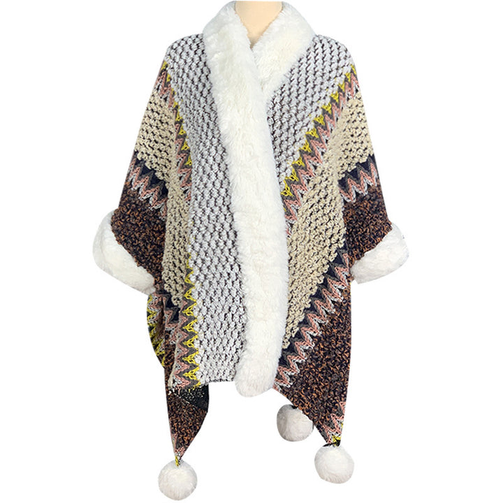 Buddha Stonesチベットのマルチカラーストライプショール冬用快適トラベルスカーフラップ - グレー ベージュ ブラウン - image 2
