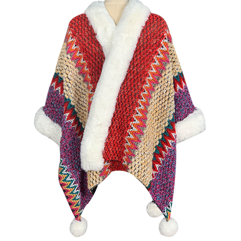Buddha Stonesチベットのマルチカラーストライプショール冬用快適トラベルスカーフラップ - レッドベージュローズレッド - image 39