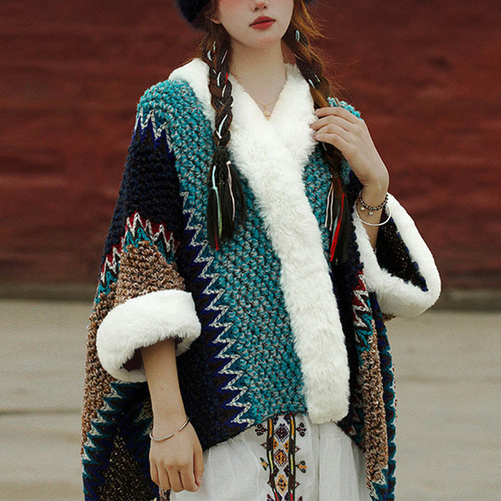 Buddha Stonesチベットのマルチカラーストライプショール冬用快適トラベルスカーフラップ - スカイブルー ダークブルー ブラウン - image 26