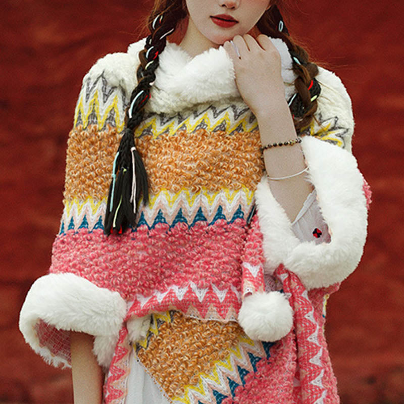 Buddha Stonesチベットのマルチカラーストライプショール冬用快適トラベルスカーフラップ - image 15