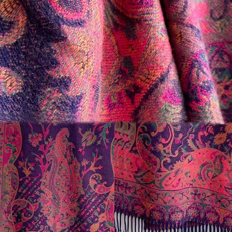 Buddha Stonesチベット花枝タッセルショール 心地よい旅行用スカーフラップ - image 14