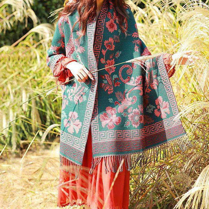 Buddha Stones、チベットの花、葉の模様デザインショール、心地よい旅行用スカーフラップ - image 7