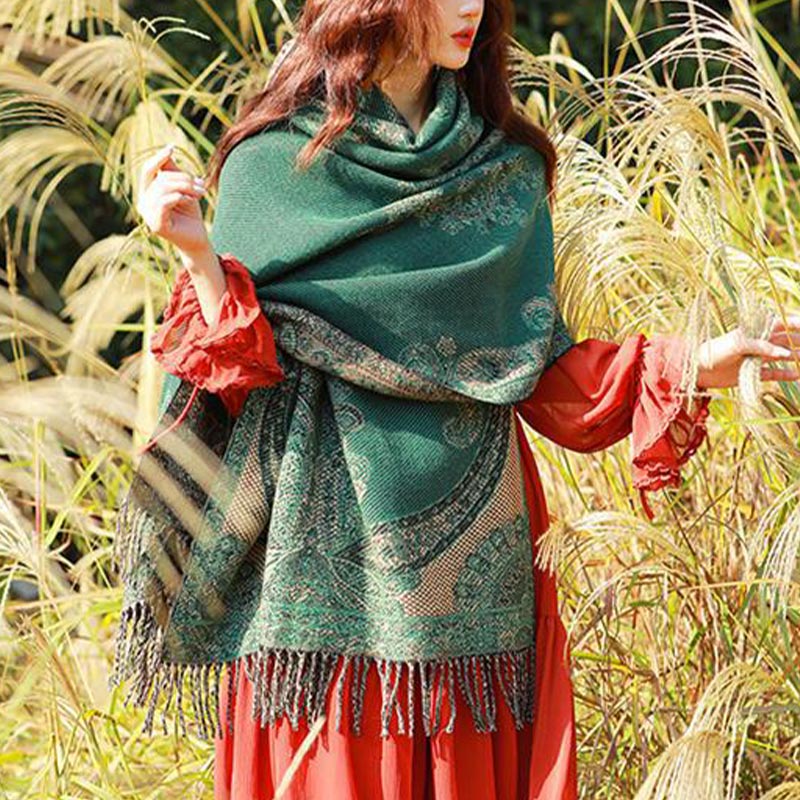 Buddha Stonesチベットの蔓葉模様デザイン ショール 心地よい旅行用スカーフ ラップ - image 38