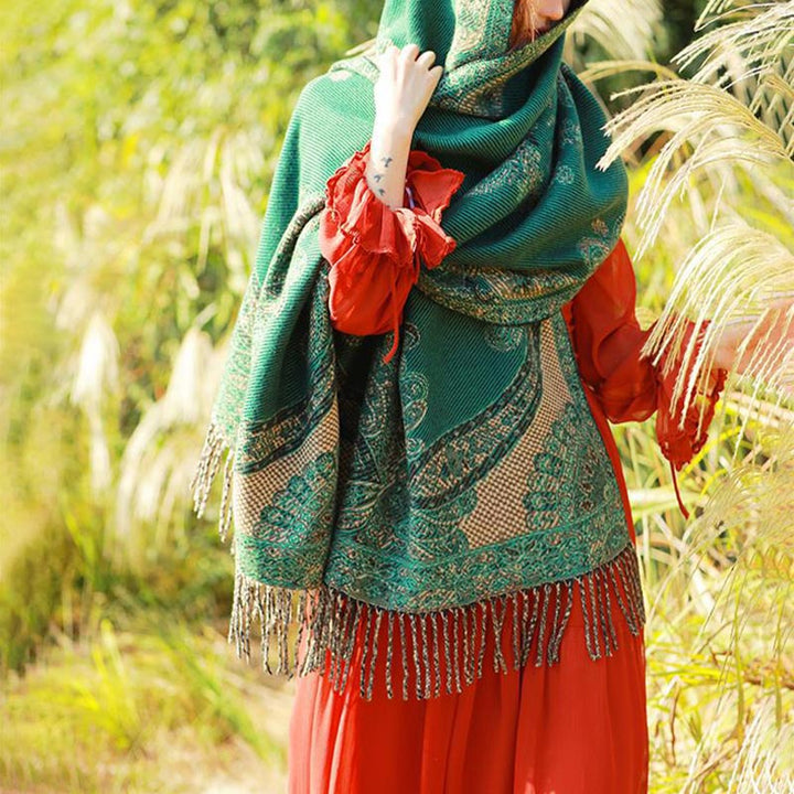 Buddha Stonesチベットの蔓葉模様デザイン ショール 心地よい旅行用スカーフ ラップ - image 35