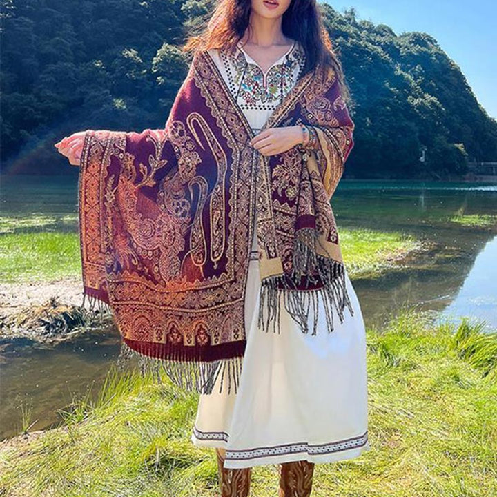 Buddha Stonesヴィンテージ チベット 葉柄 デザイン ショール 心地よい 旅行用 スカーフ ラップ - image 17