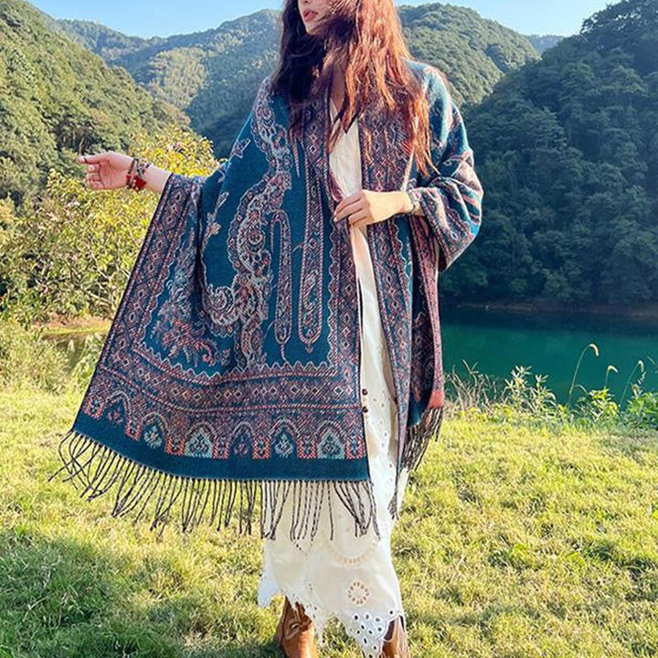 Buddha Stonesヴィンテージ チベット 葉柄 デザイン ショール 心地よい 旅行用 スカーフ ラップ - image 35