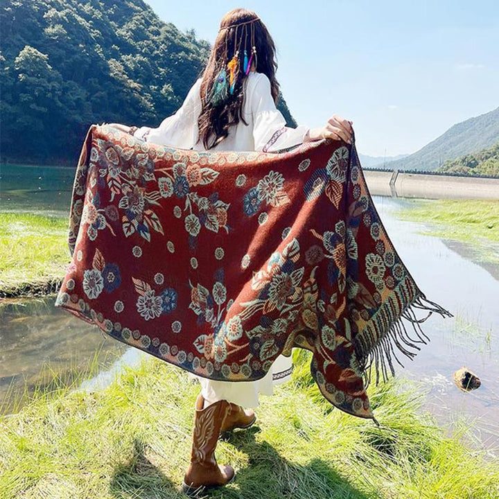 Buddha Stonesの花 花柄 葉柄 デザイン ショール 心地よい 旅行用 スカーフ ラップ - image 30