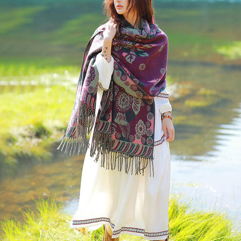 Buddha Stonesの花 花柄 葉柄 デザイン ショール 心地よい 旅行用 スカーフ ラップ - image 16