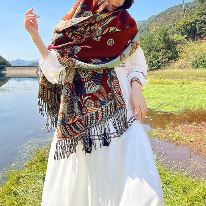 Buddha Stonesの花 花柄 葉柄 デザイン ショール 心地よい 旅行用 スカーフ ラップ - image 32