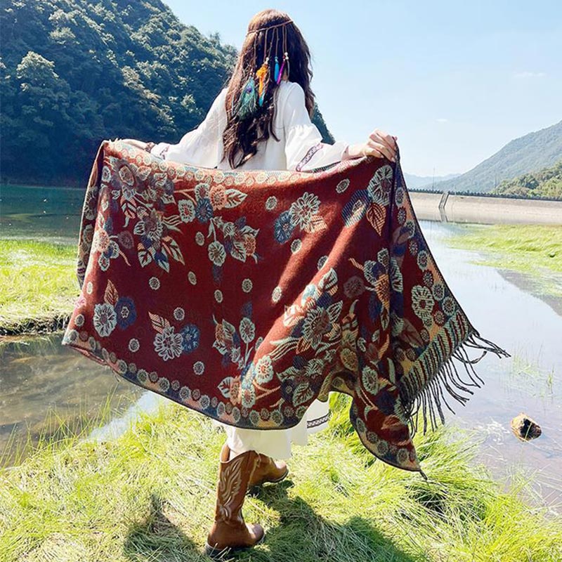 Buddha Stonesの花 花柄 葉柄 デザイン ショール 心地よい 旅行用 スカーフ ラップ - image 30