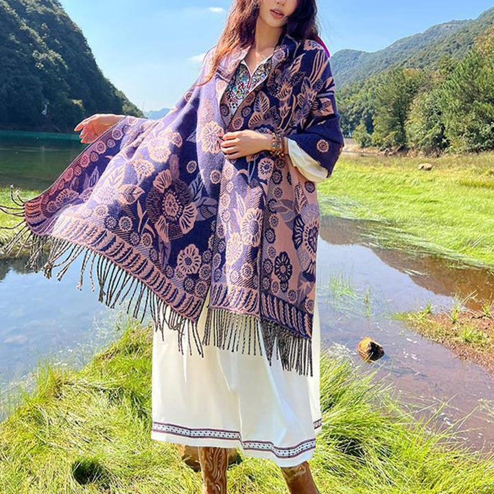 Buddha Stonesの花 花柄 葉柄 デザイン ショール 心地よい 旅行用 スカーフ ラップ - image 36