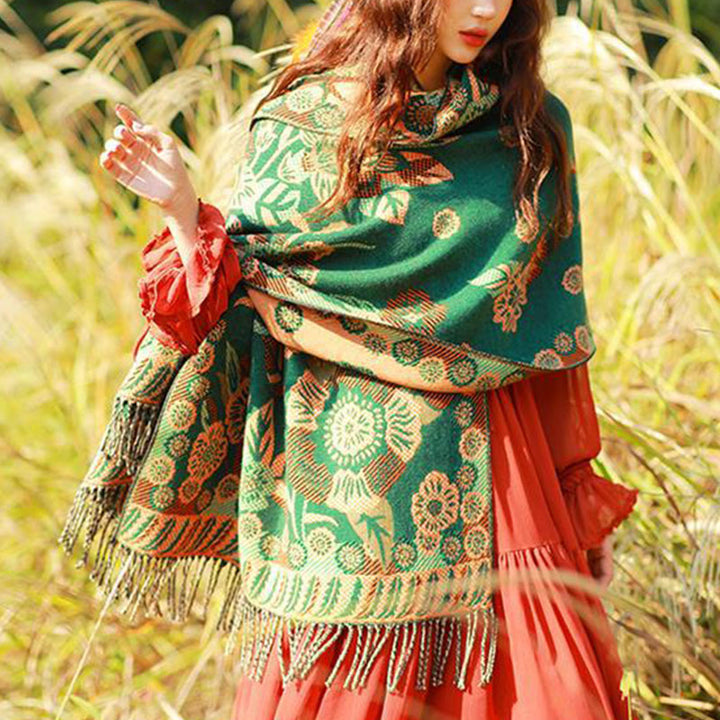 Buddha Stonesの花 花柄 葉柄 デザイン ショール 心地よい 旅行用 スカーフ ラップ - image 23