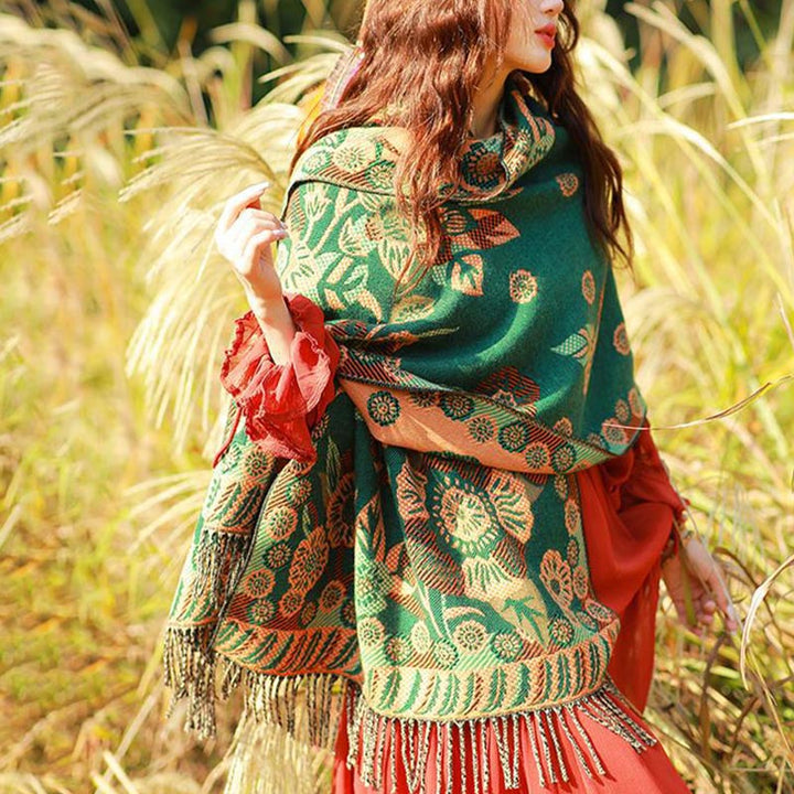 Buddha Stonesの花 花柄 葉柄 デザイン ショール 心地よい 旅行用 スカーフ ラップ - image 26