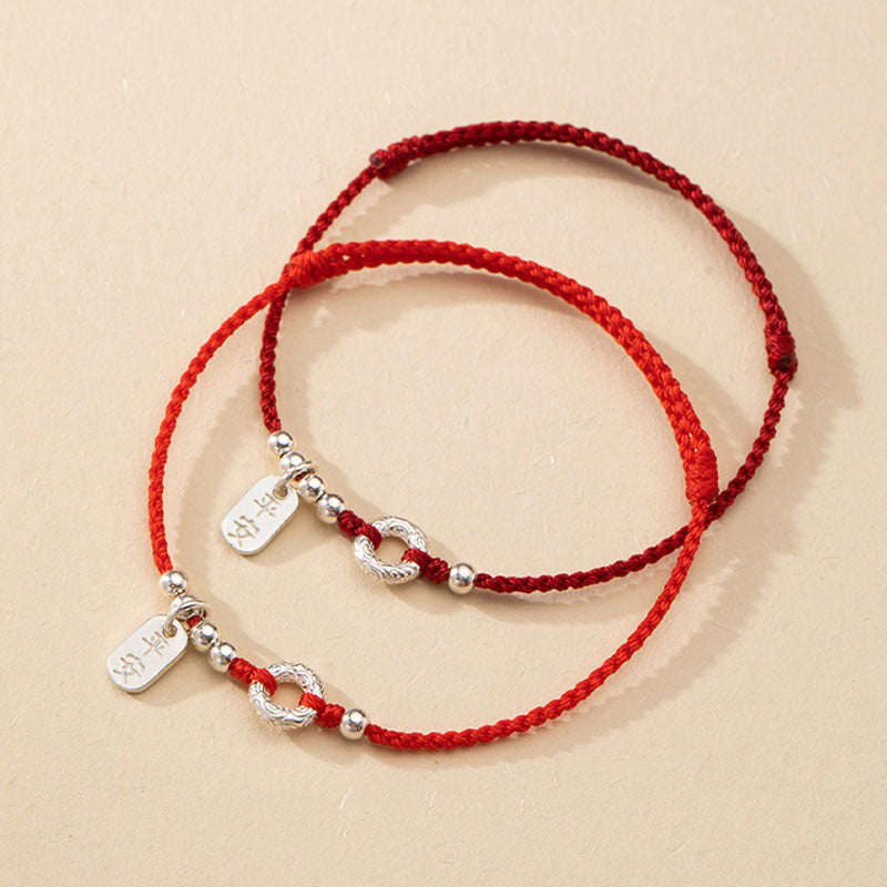 Buddha Stones925スターリングシルバー 縁起の良い雲平和のお守りチャーム安全と安心のブレスレット アンクレット - image 2