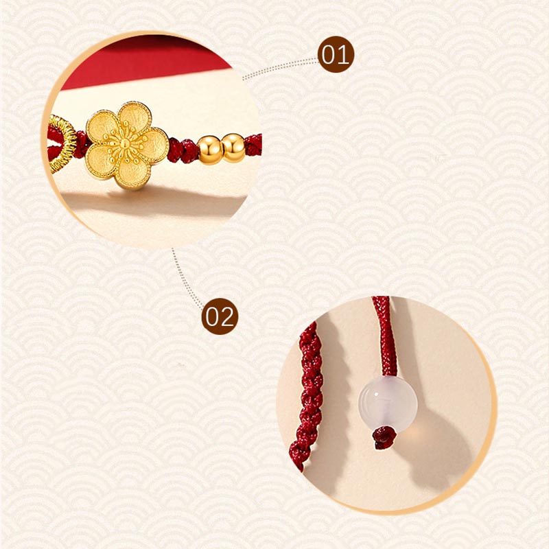 Buddha Stonesハンドメイド 925 スターリングシルバー 桜 カルセドニー幸運ブレスレット - image 6