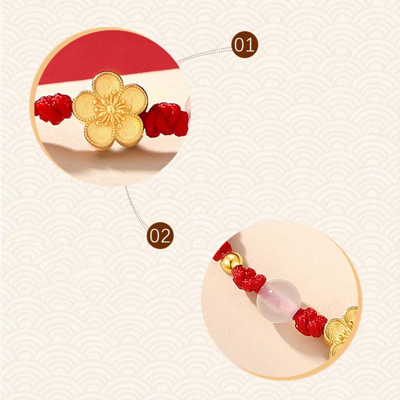 Buddha Stonesハンドメイド 925 スターリングシルバー 桃色 桜 カルセドニー ビーズ 幸運 レッドロープ ブレスレット - image 6