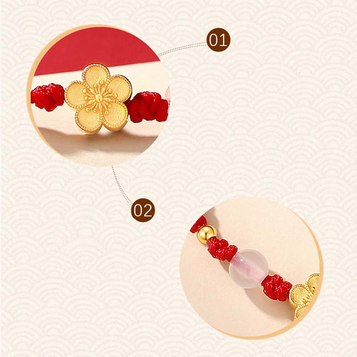 Buddha Stonesハンドメイド 925 スターリングシルバー 桃色 桜 カルセドニー ビーズ 幸運 レッドロープ ブレスレット - image 6