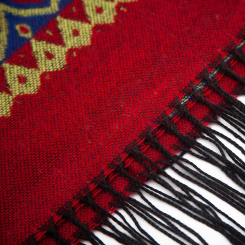 Buddha Stonesチベットショール レッドラブハートタッセルフード付きマント 冬用 快適 旅行用スカーフ ラップ - image 19