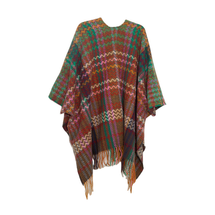 Buddha Stonesチベットショール カラフルな波線タッセル 冬用 心地よい旅行用スカーフ ラップ - image 12