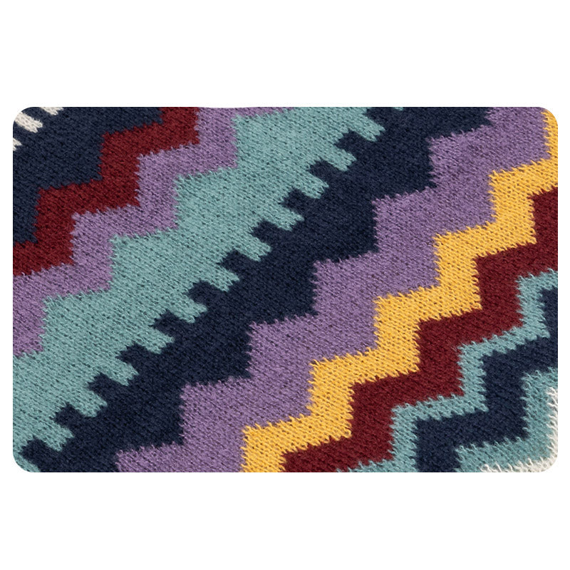 Buddha Stonesチベットショール カラフルなストライプの波線タッセル 冬用 心地よい旅行用スカーフ ラップ - image 12