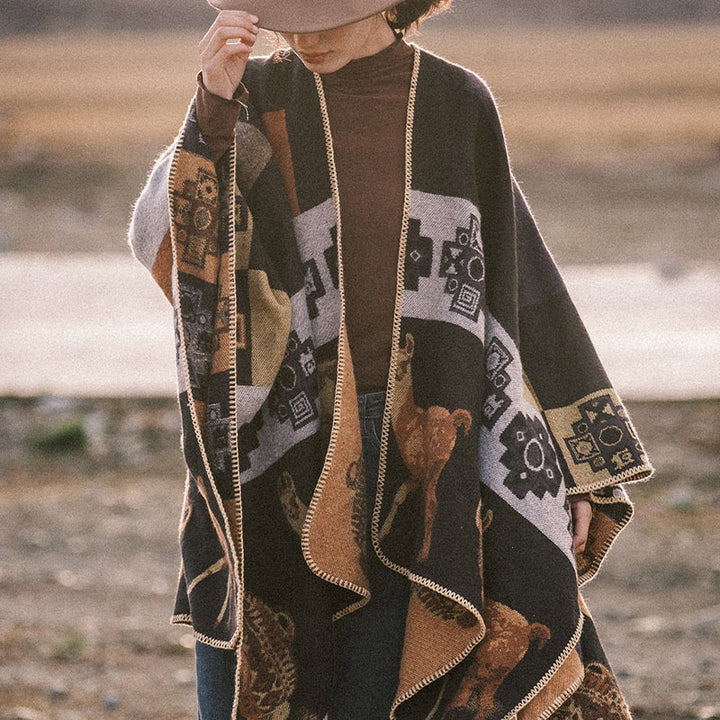 Buddha Stonesチベットショール鹿花瓶幾何学模様冬用快適トラベルスカーフラップ