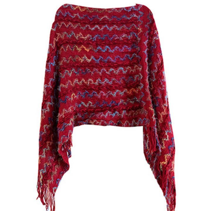 Buddha Stonesチベット カラフル ストライプ ショール タッセル プルオーバー 冬 快適 旅行用 スカーフ ラップ - image 20