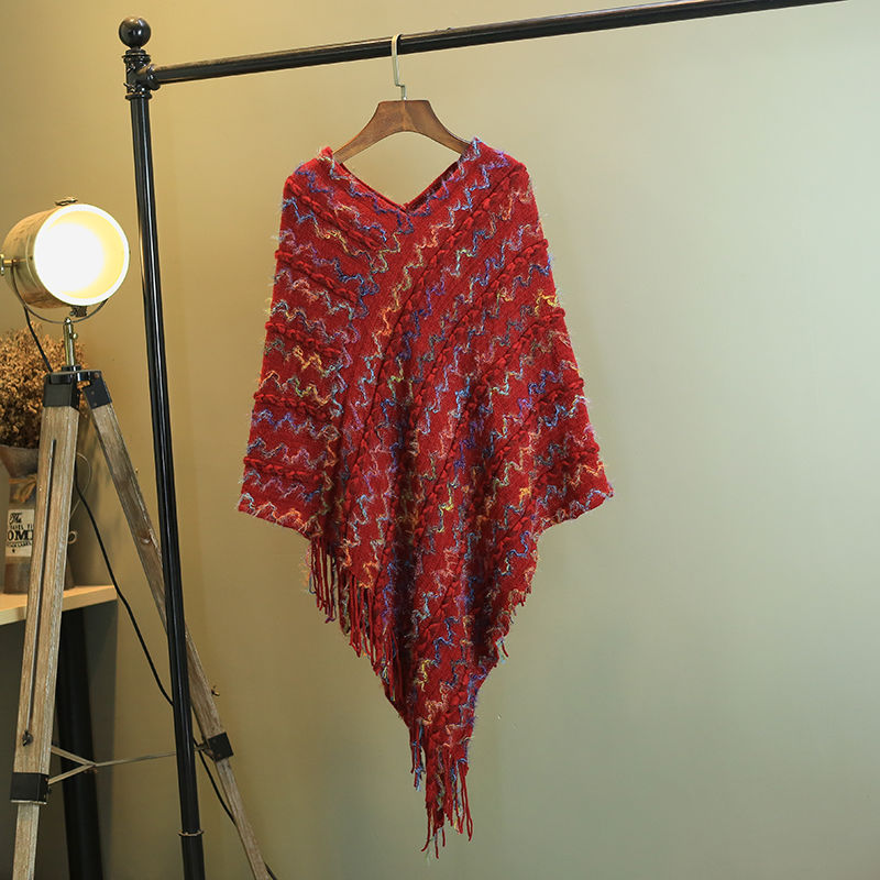 Buddha Stonesチベット カラフル ストライプ ショール タッセル プルオーバー 冬 快適 旅行用 スカーフ ラップ - image 19