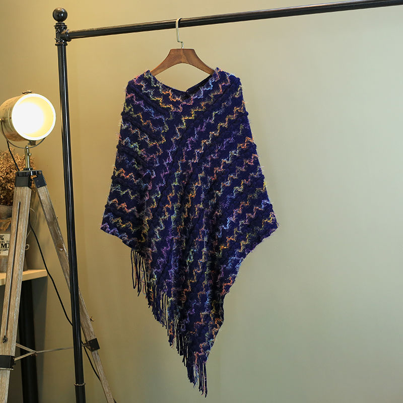 Buddha Stonesチベット カラフル ストライプ ショール タッセル プルオーバー 冬 快適 旅行用 スカーフ ラップ - ブルー 85×75cm - image 21