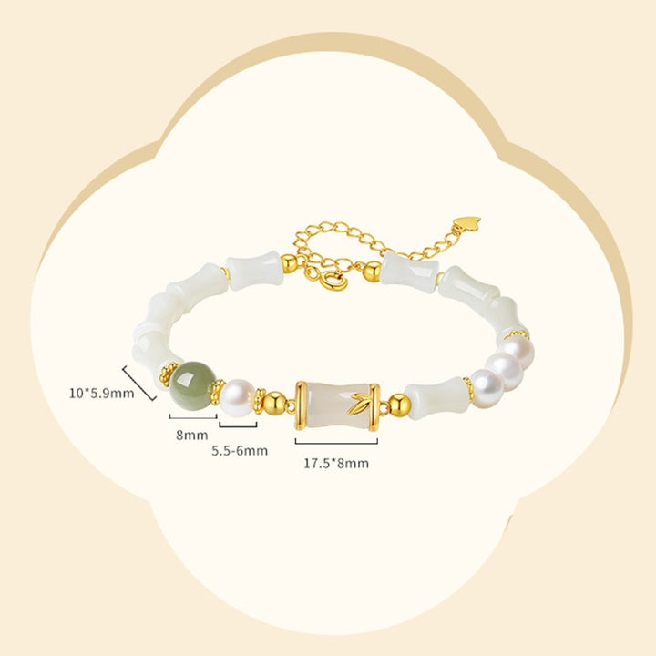 Buddha Stones925 スターリングシルバー 天然和田白翡翠 竹製 幸運の祝福ブレスレット - image 11