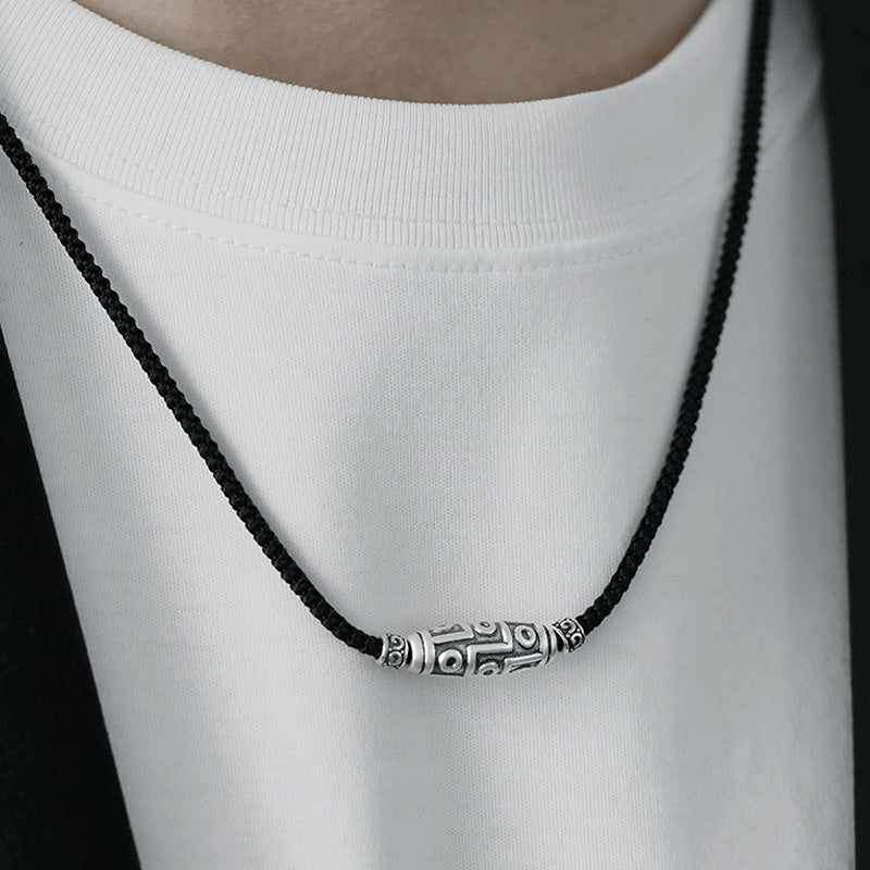 Buddha Stones999スターリングシルバー 九眼天珠 ビーズ模様 保護ロープネックレスペンダント - image 12