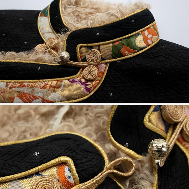 Buddha Stonesチベット衣装ラサフリース裏地付きトップス冬物女性服 - image 11