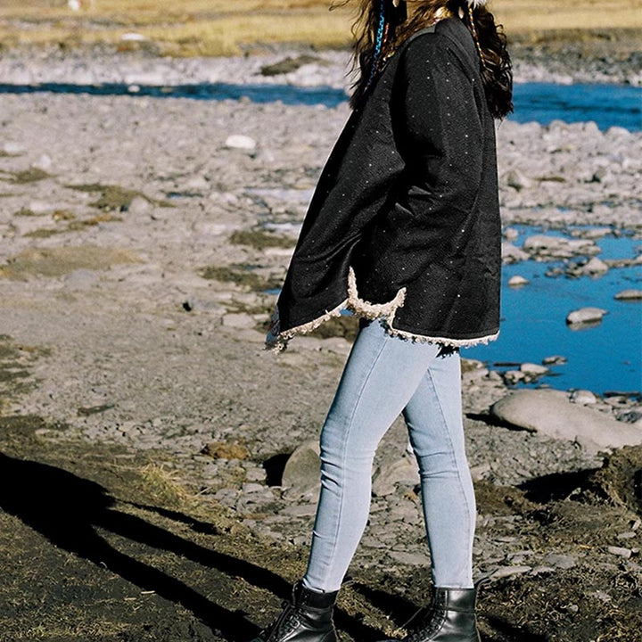 Buddha Stonesチベット衣装ラサフリース裏地付きトップス冬物女性服 - image 9