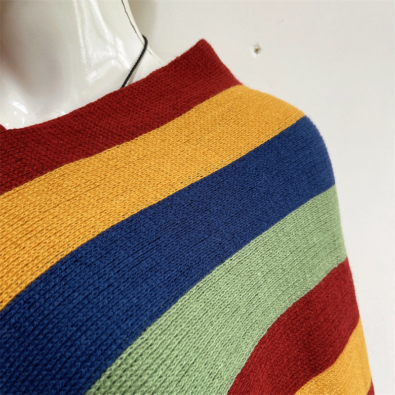 Buddha Stonesチベット カラフル ストライプ デザイン ショール タッセル プルオーバー 冬 快適 旅行用 スカーフ ラップ - image 17