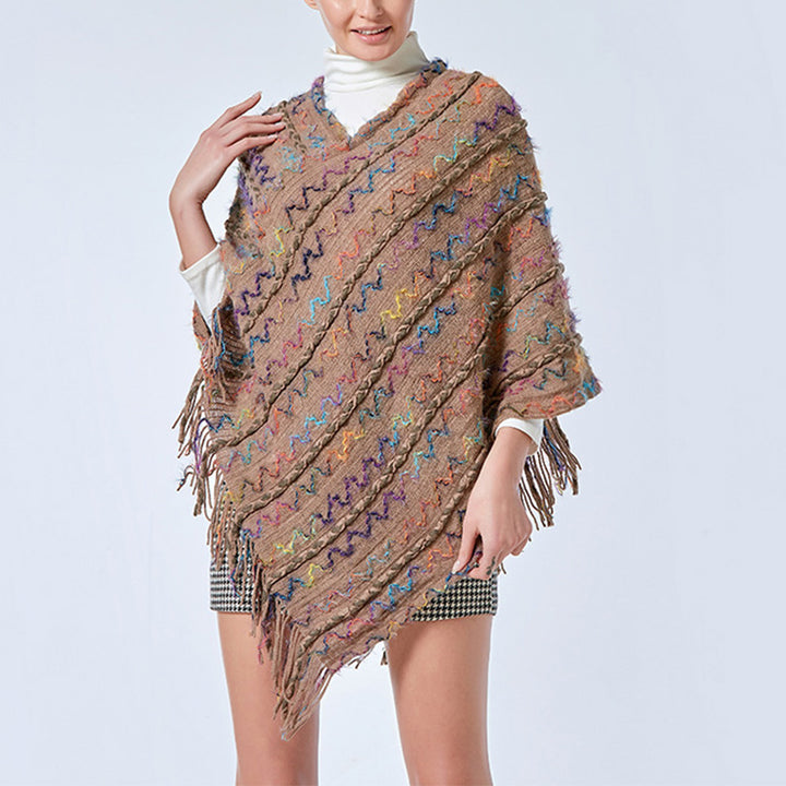 Buddha Stonesチベット カラフル ストライプ ショール タッセル プルオーバー 冬 快適 旅行用 スカーフ ラップ - image 25